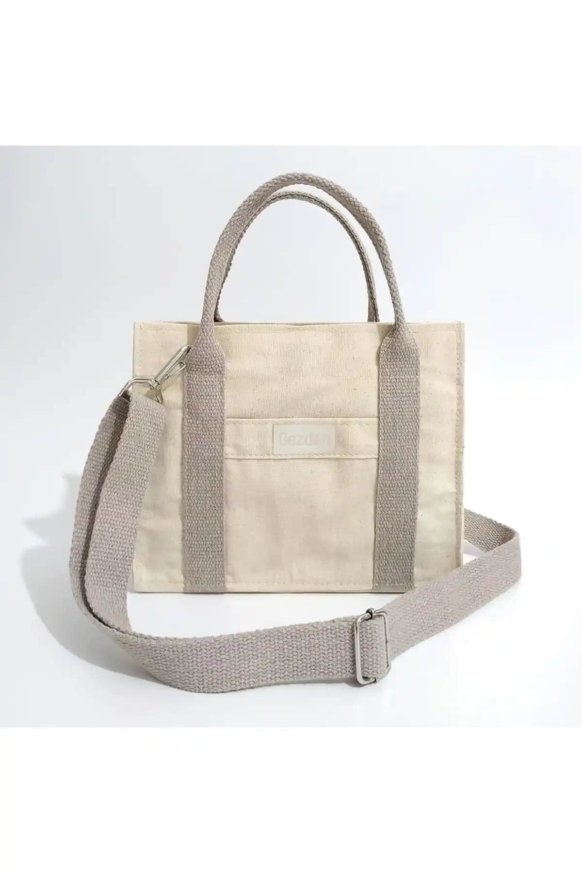 Bezden Kanvas Mini Tote Çanta Günlük Kullanım İçin Şık ve Dayanıklı Tasarım