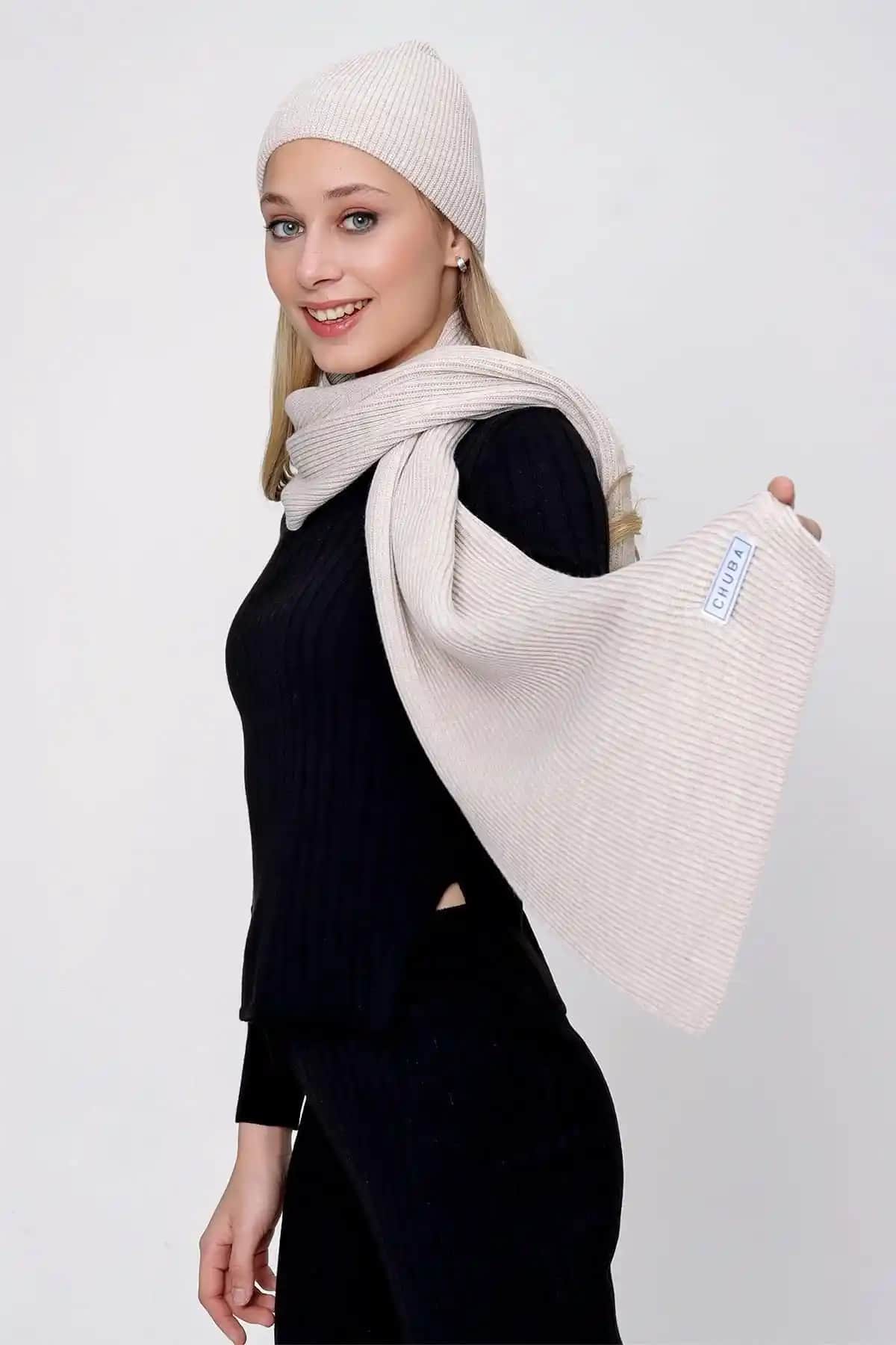 CHUBA Kadın Selanik Triko Atkı ve Bere Takımı: Şık ve Sıcak Kış Aksesuarları