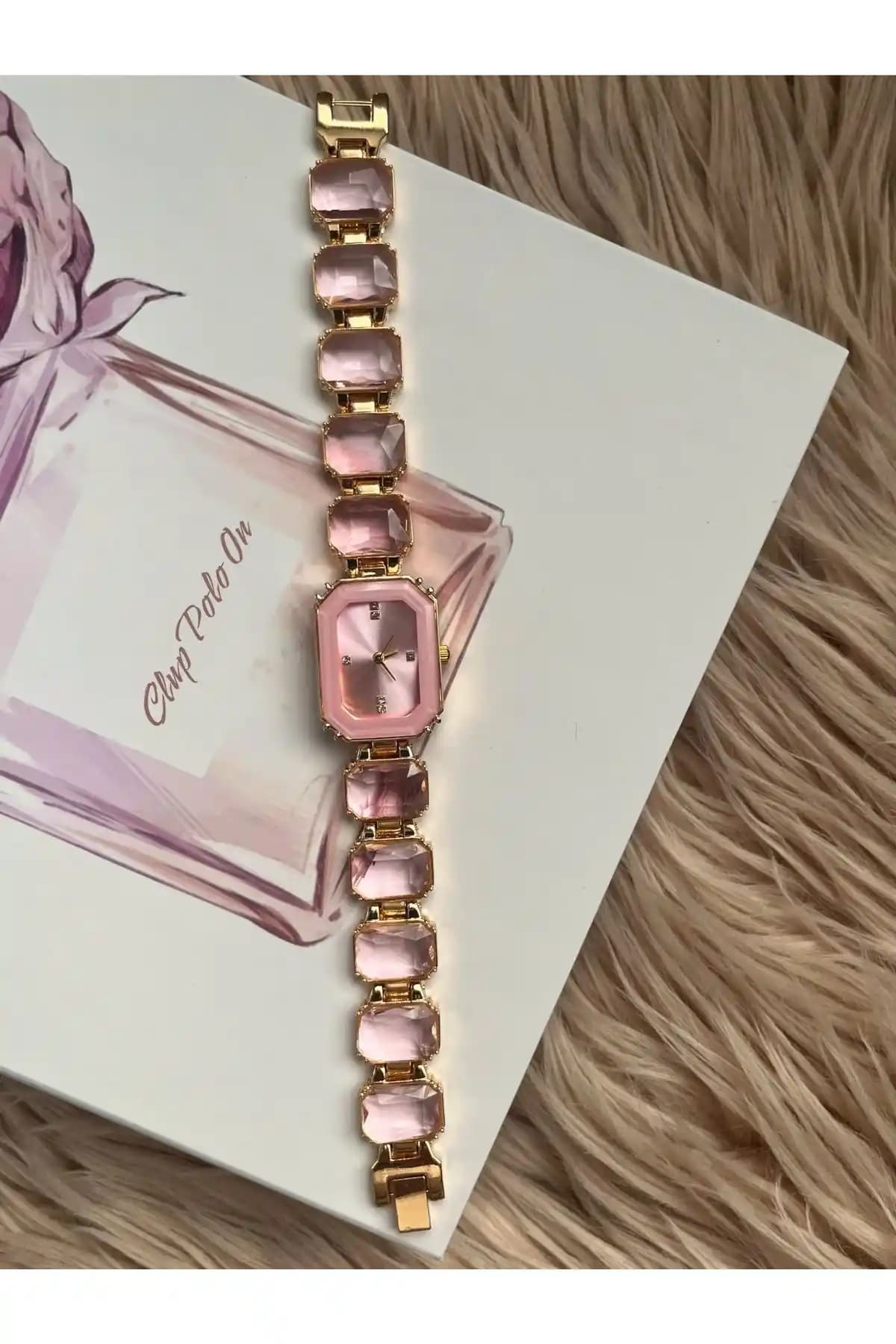 CLUPPOLOON Kesme Taşlı Pembe Kadın Kol Saati: Şıklık ve Dayanıklılık Bir Arada
