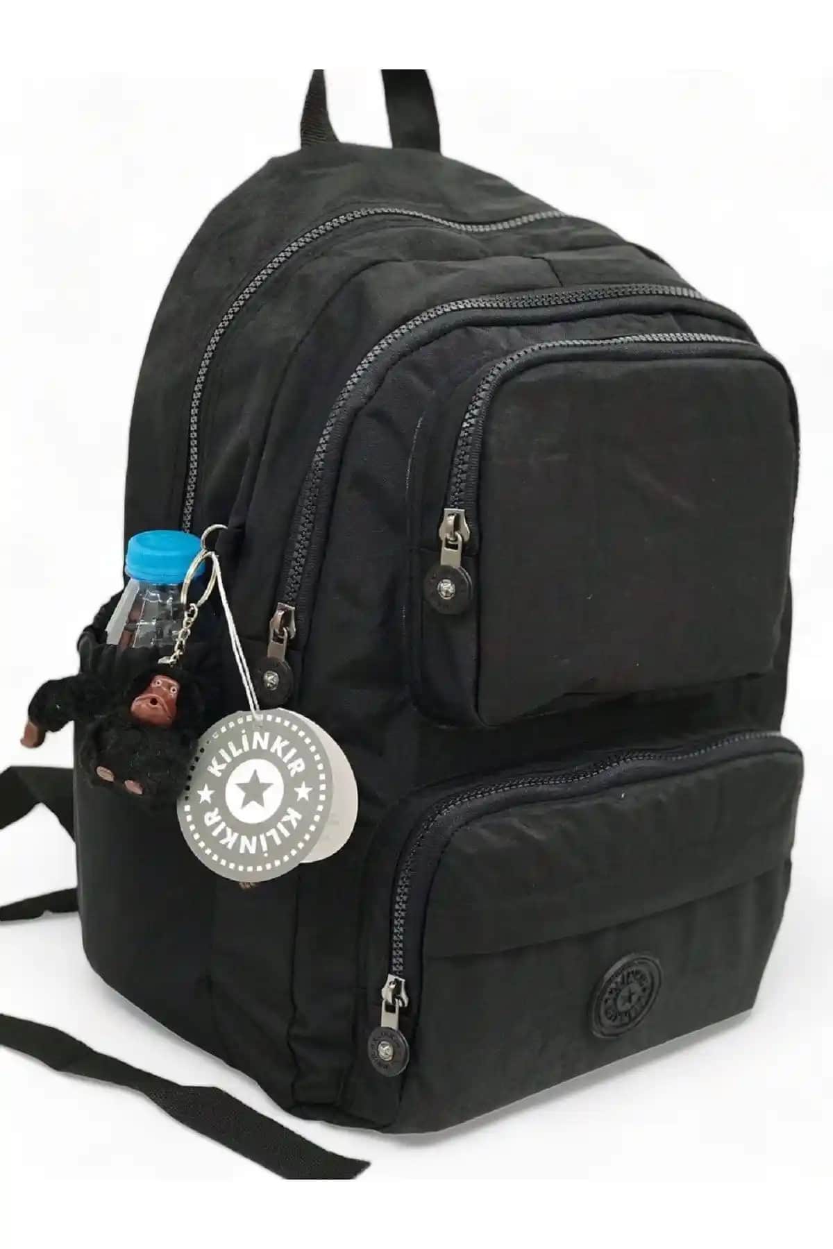 Dayanıklı ve Geniş Hacimli Siyah Unisex Okul Çantası - Suya Dayanıklı Tasarım