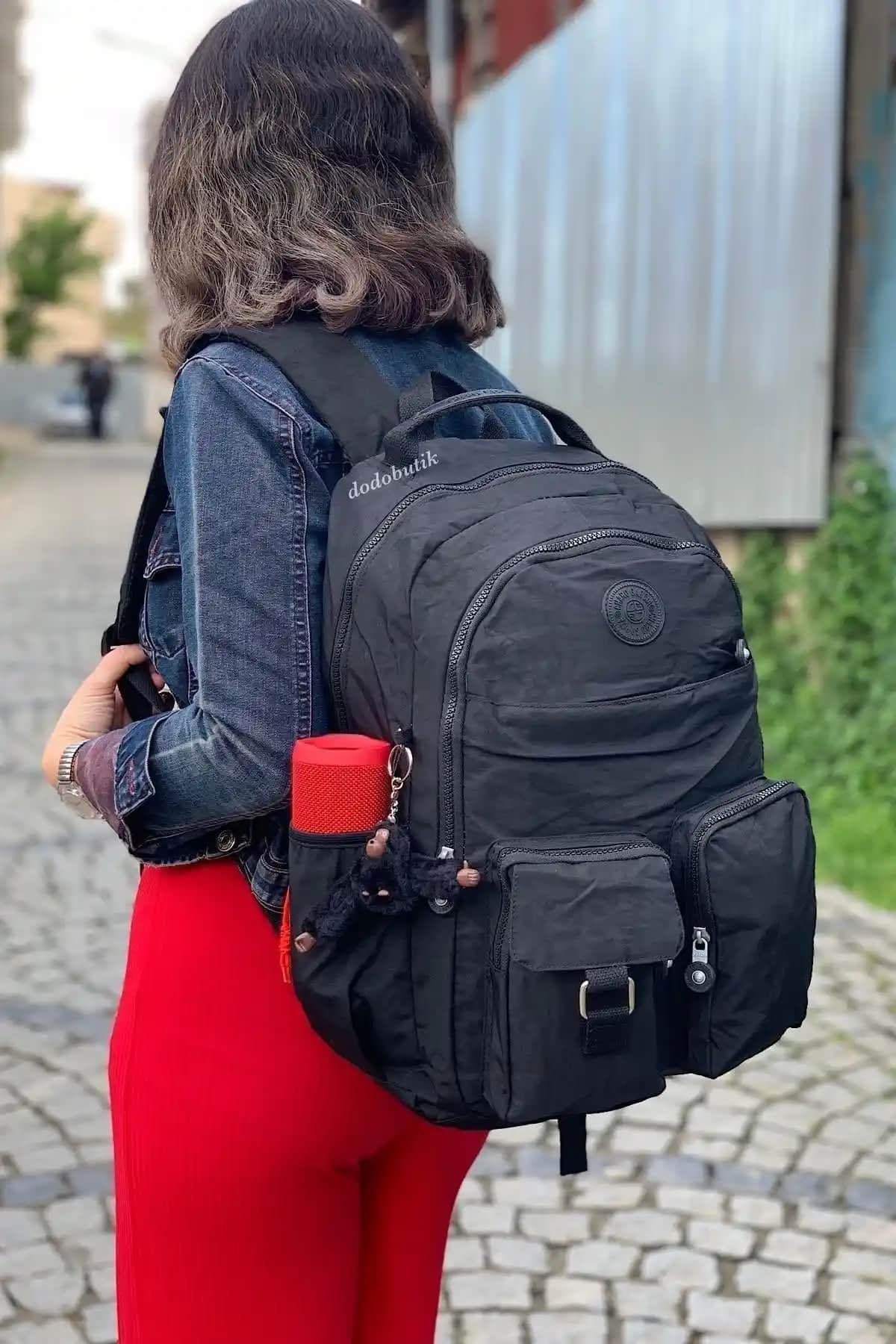 DodoButik Büyük Boy Yağmura Dayanıklı Çok Cepli Hafif Spor Sırt Çantası