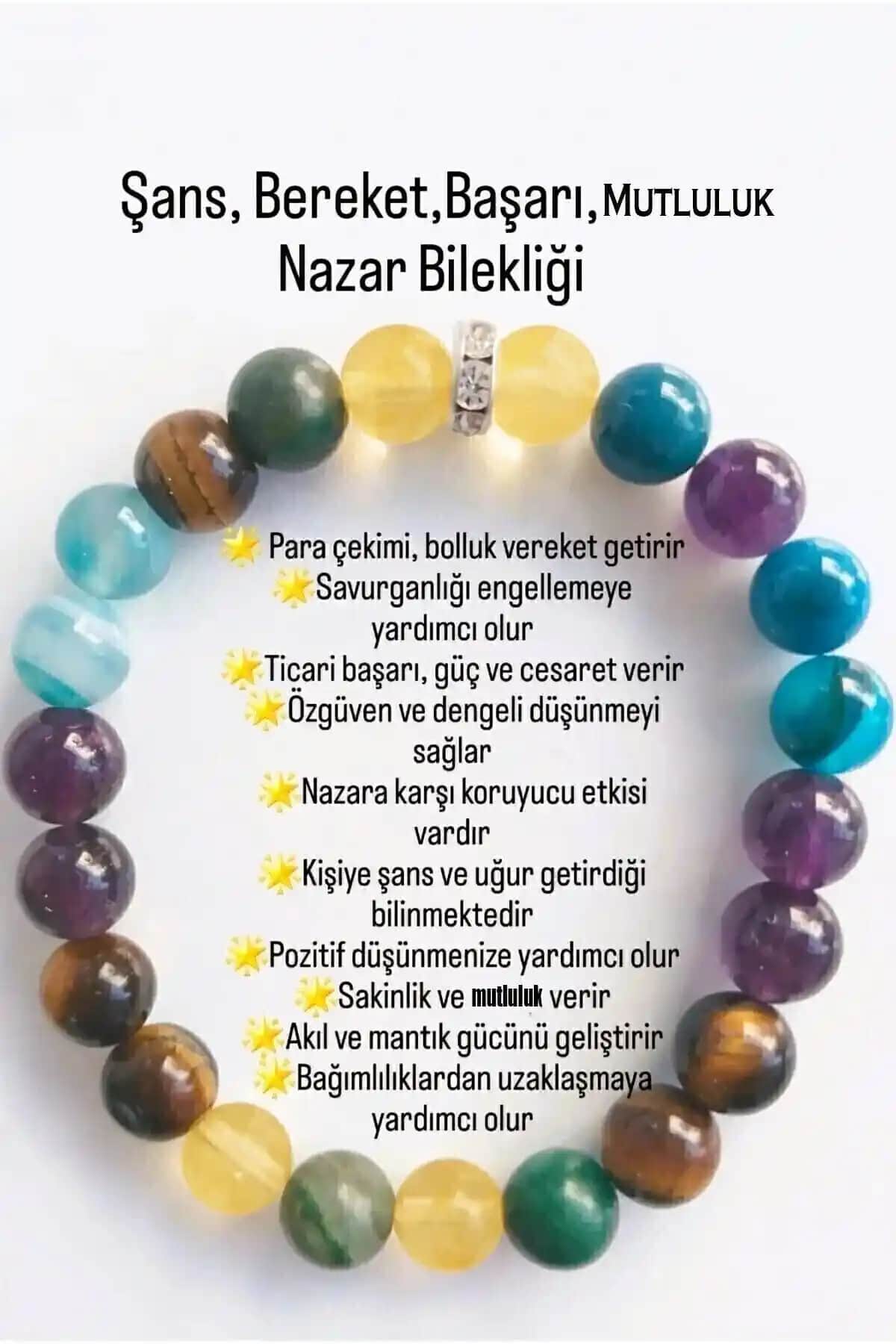 ESK Kehribar Şans Bilekliği Doğal Taş ve Renkli Tasarımıyla Enerji ve Estetiğin Birleşimi