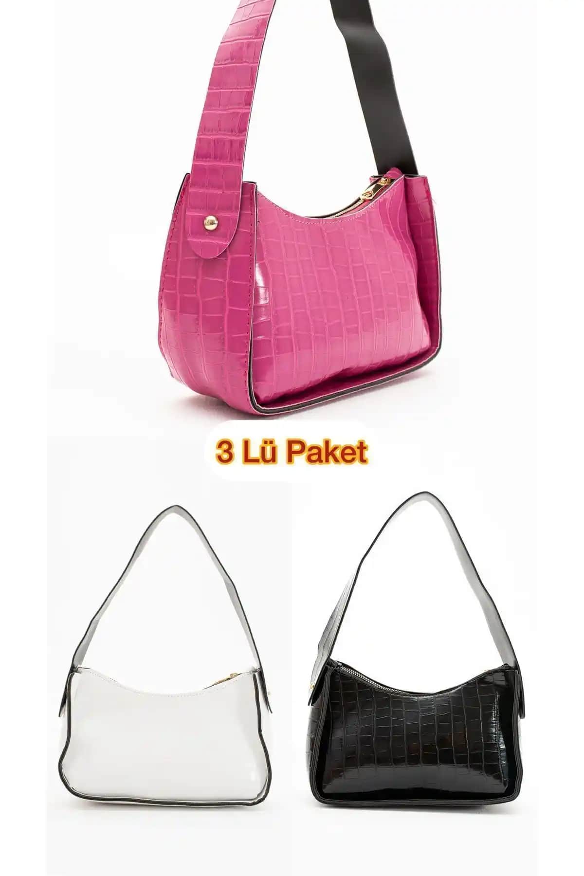 ESTUTE Kadın Kroko Desenli Çanta ve Baget Çanta Karşılaştırması