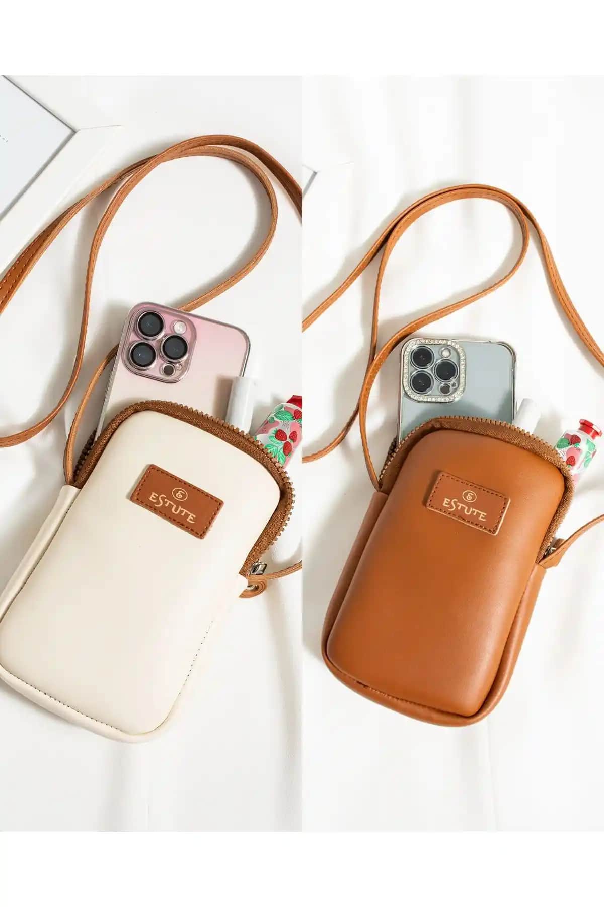 ESTUTE Unisex 2 Li Paket Telefon Çantası Modern ve Dayanıklı Tasarım
