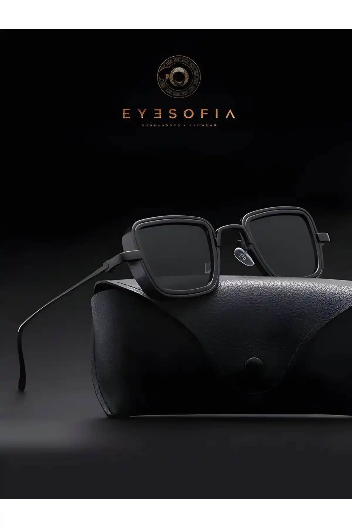 Eyesofia Leon Unisex Titanyum Siyah Güneş Gözlüğü Modern Tasarım ve Dayanıklılık