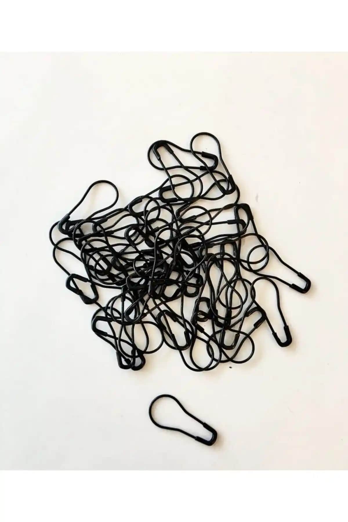 Genel Markalar Siyah Renkli Ampul Tipi Çengelli Iğne 100 Adet Çok Amaçlı Kullanım