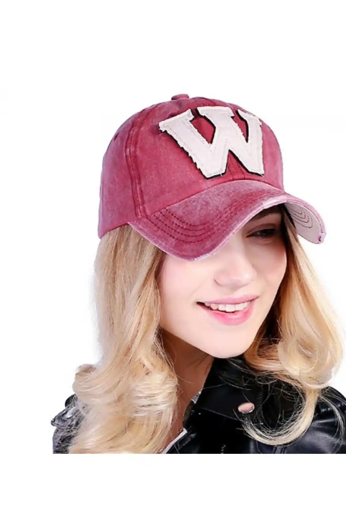Genel Markalar W Model Eskitme Bordo Şapka Modern ve Vintage Detaylarla Şıklık Sunar