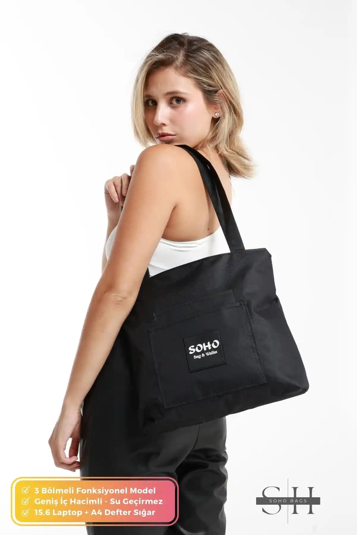 Geniş Hacimli SOHO Orijinal Su Geçirmez Çok Bölmeli Günlük Çanta