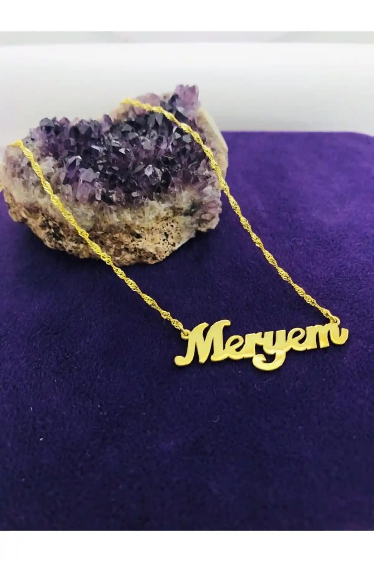 Gümeşevibyunus 925 Ayar Gümüş Zincirli Kolye Kişisel İsimli ve Zirkon Taşlı Tasarım