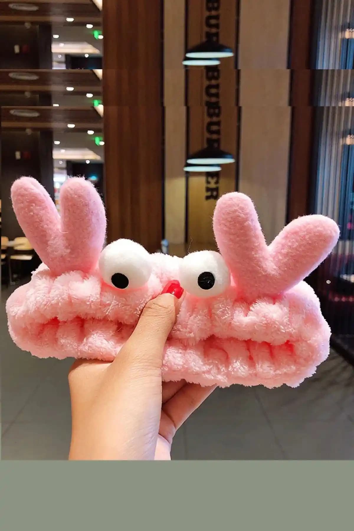 H&E DESIGN Peluş Geyik Desenli Saç Bandı Makyaj ve Banyo İçin Kullanışlı Çözüm