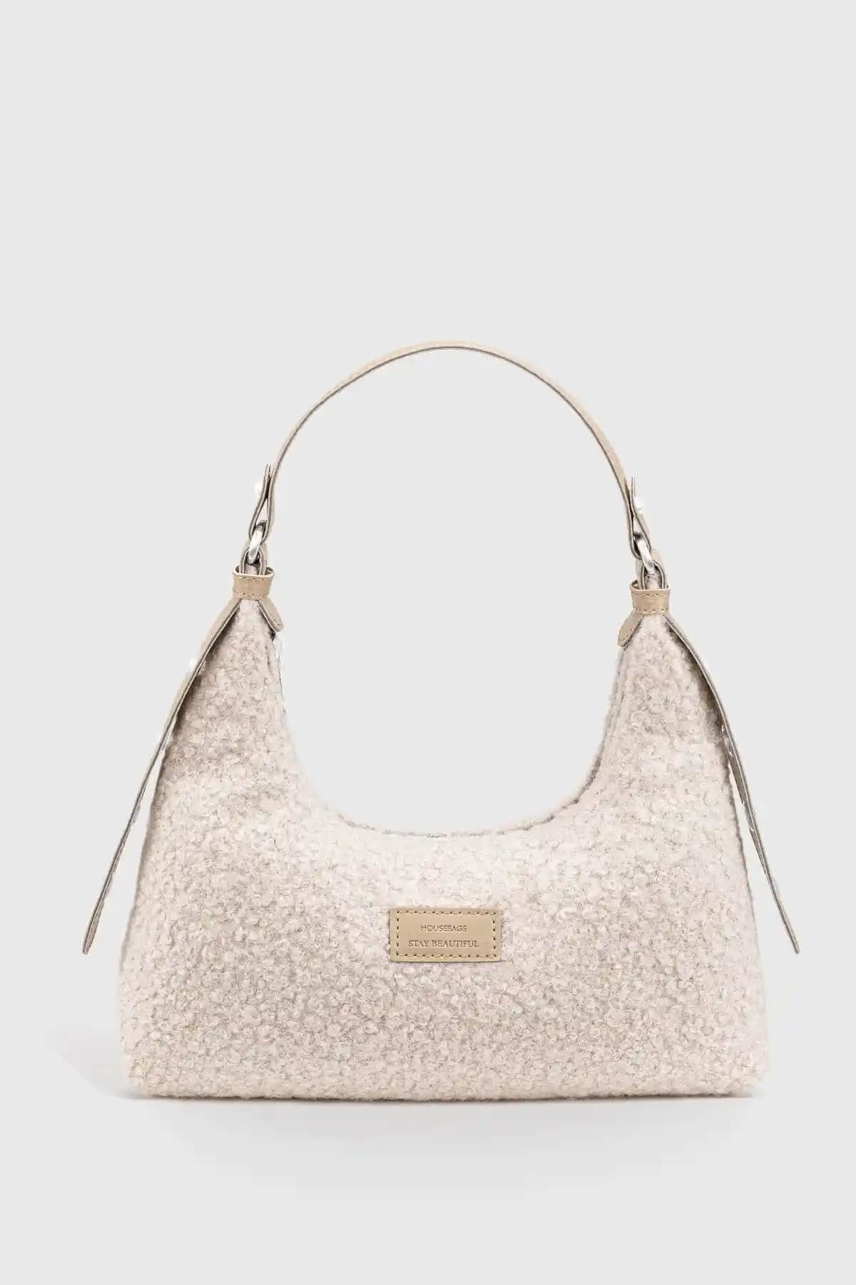 Kadınlar İçin Modern ve Şık Suni Kürk Dokuma Baguette Çanta 205