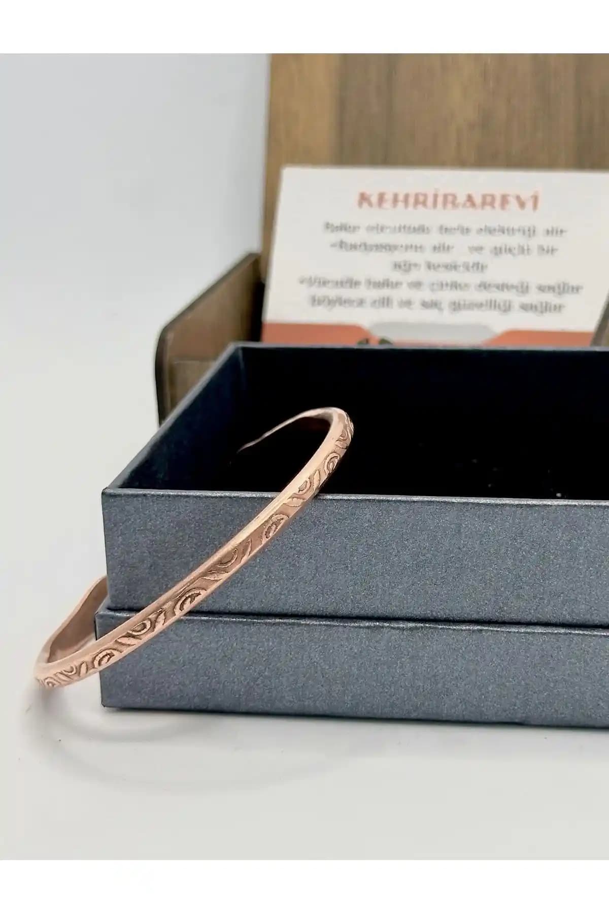 Kehribarevi Ereğli Saf Bakır Bileklik - Modern ve Enerji Dengeleyici Tasarım