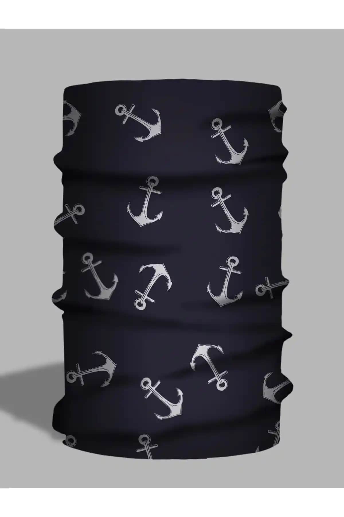 LU&MA Çapa Desenli Çok Fonksiyonlu Boyunluk Spor ve Günlük Kullanım İçin