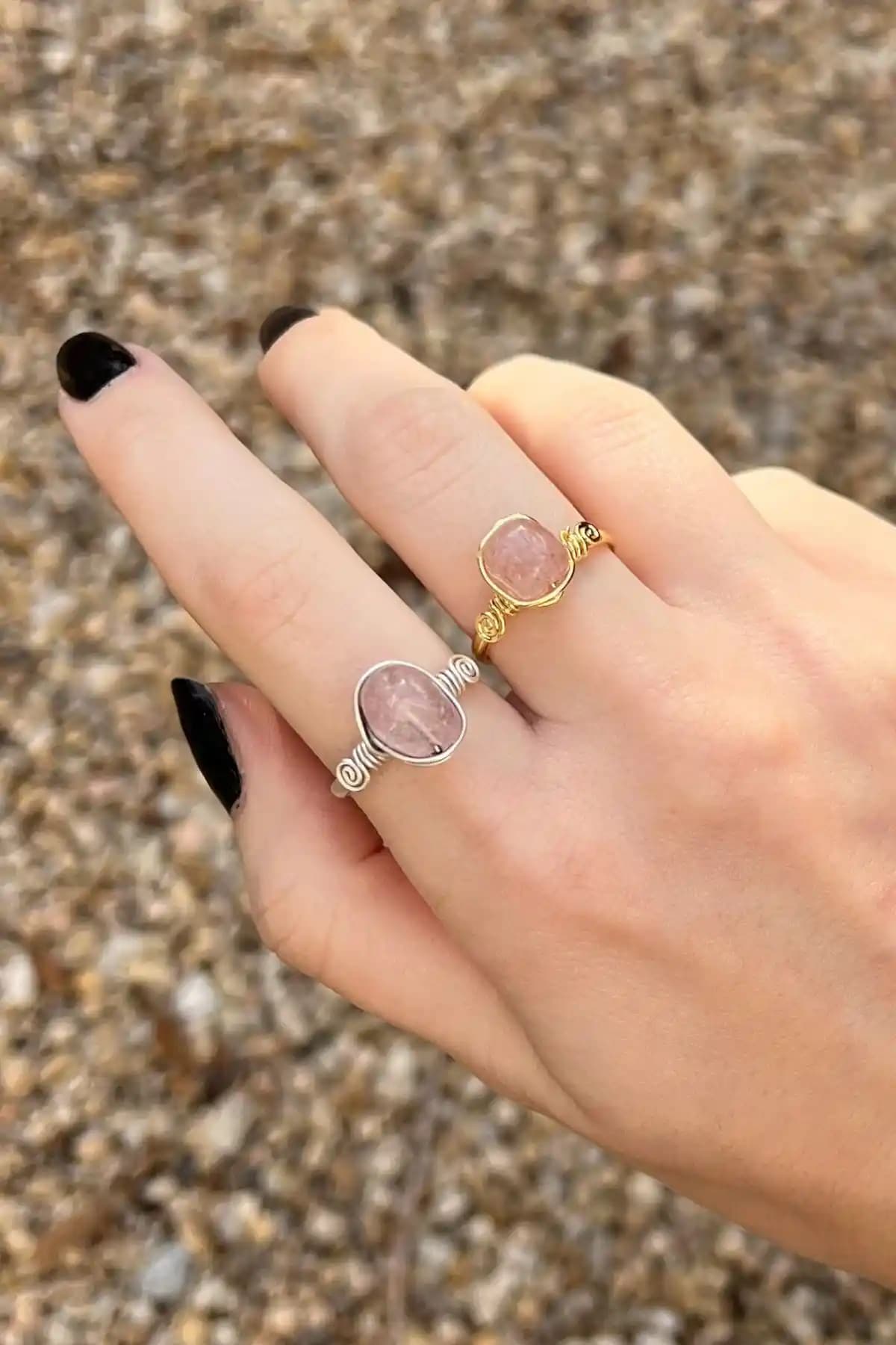 LunaStone Pembe Kuvars ve Sitrin Doğal Taş Yüzükleri Karşılaştırması ve Özellikleri