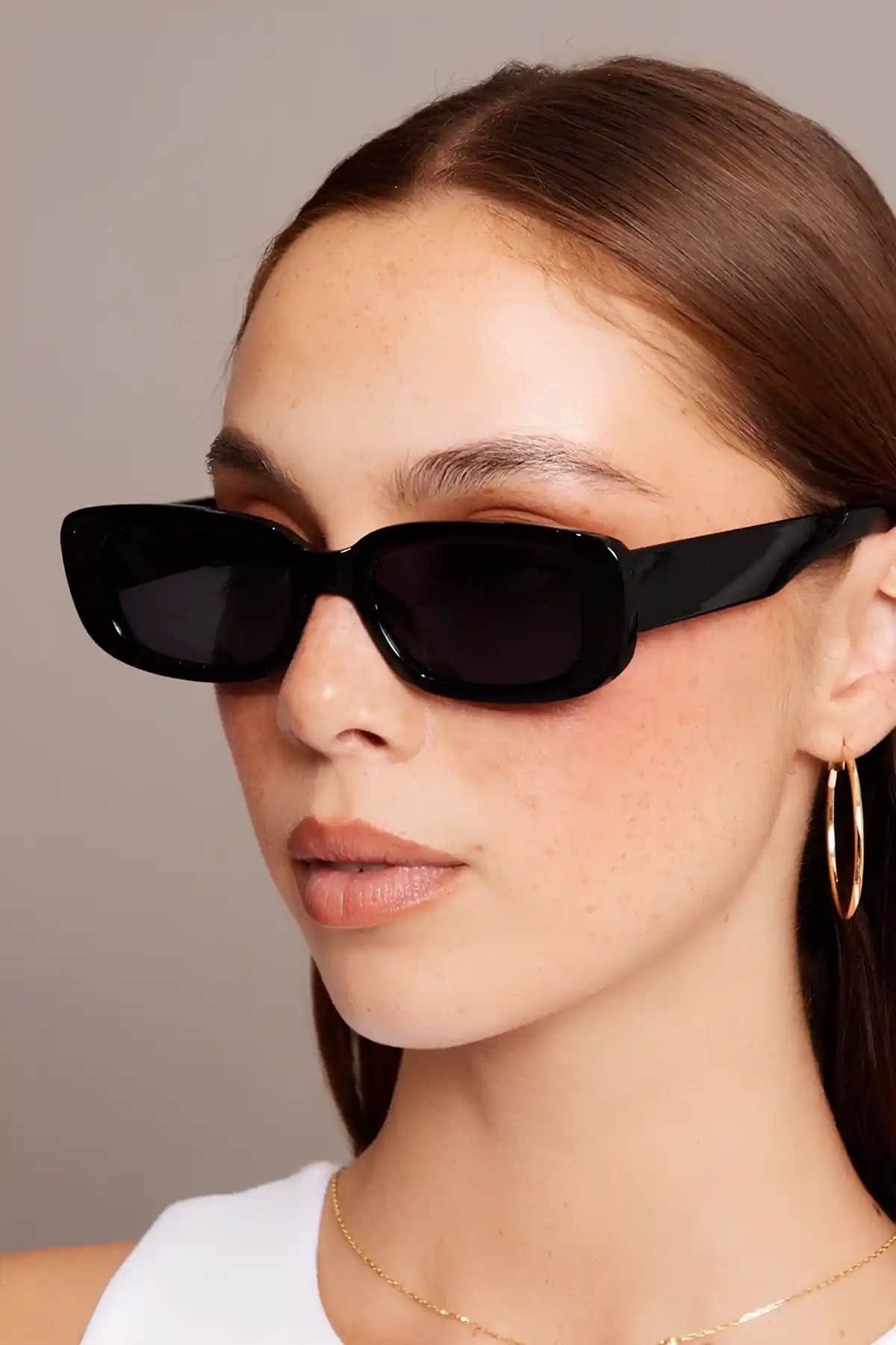 MACERAT Unisex Siyah Vintage Retro Kemik Güneş Gözlüğü Şık ve Koruyucu Tasarım