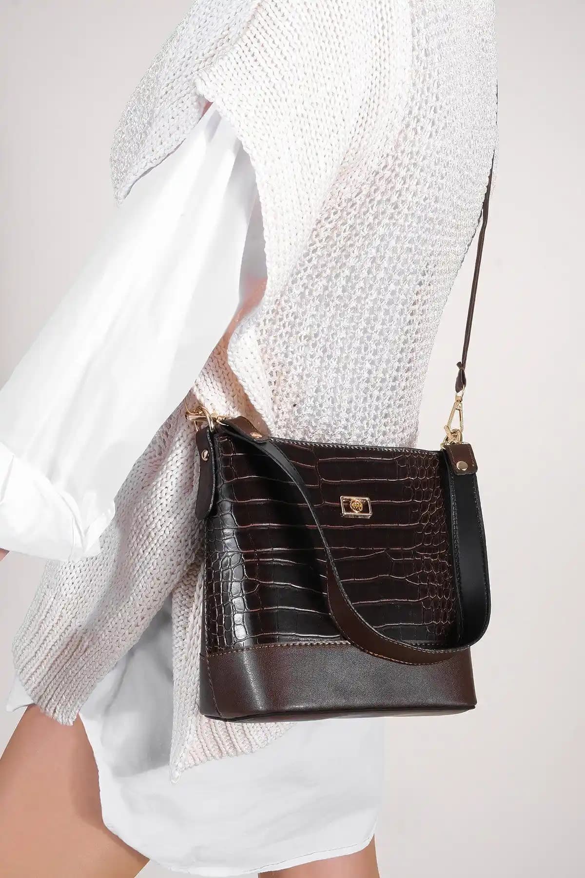 Marjin Vesla Kadın Omuz Çantası Kahverengi Şık ve Fonksiyonel Tasarım