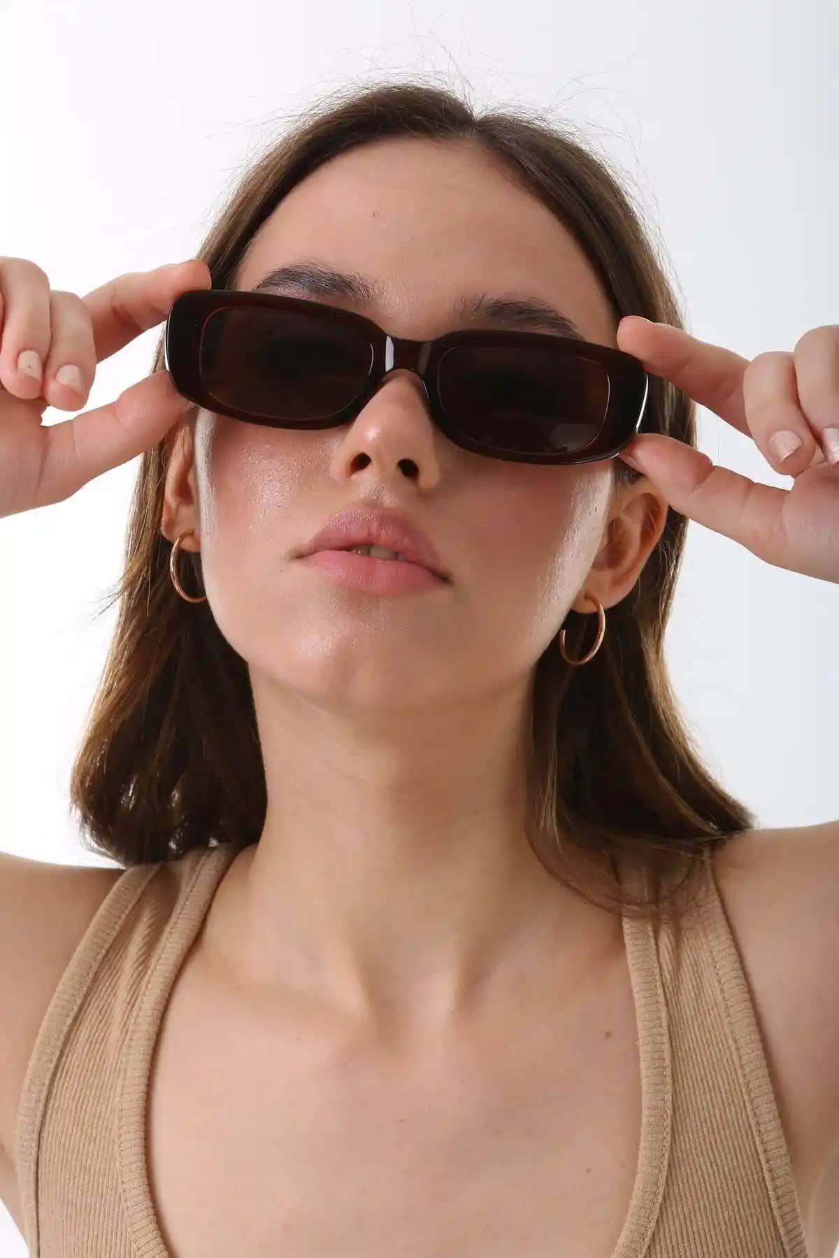 ModaLand Yeni Sezon Unisex Dikdörtgen Güneş Gözlüğü Şıklık ve Koruma Bir Arada