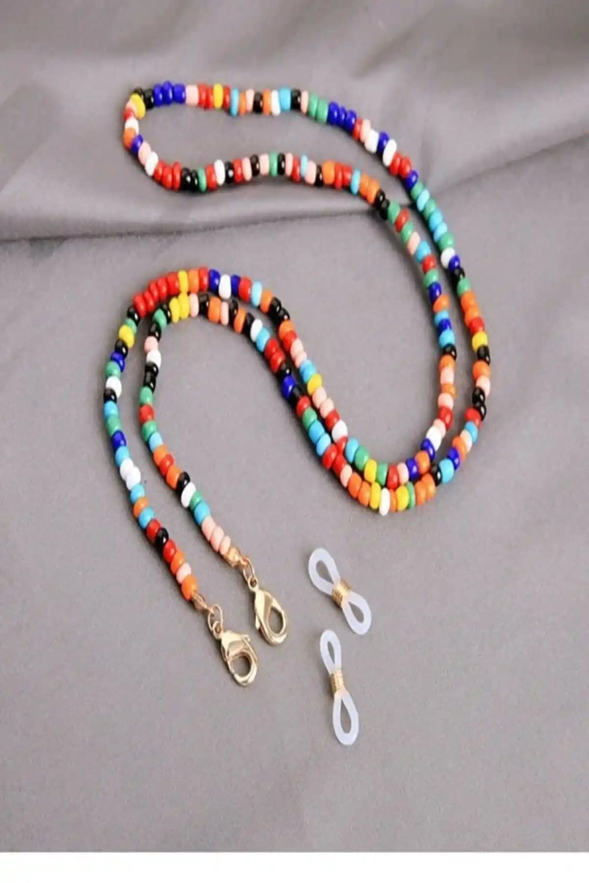 Modern Renkli Kum Boncuk Gözlük Zinciri ve Maske Askısı Trendleri