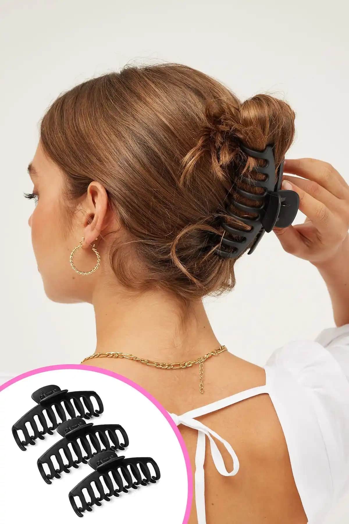 Monalisa 3’lü Siyah Büyük Boy Kaydırmaz Mandal Toka Seti – Şık ve Güçlü Saç Tutucu