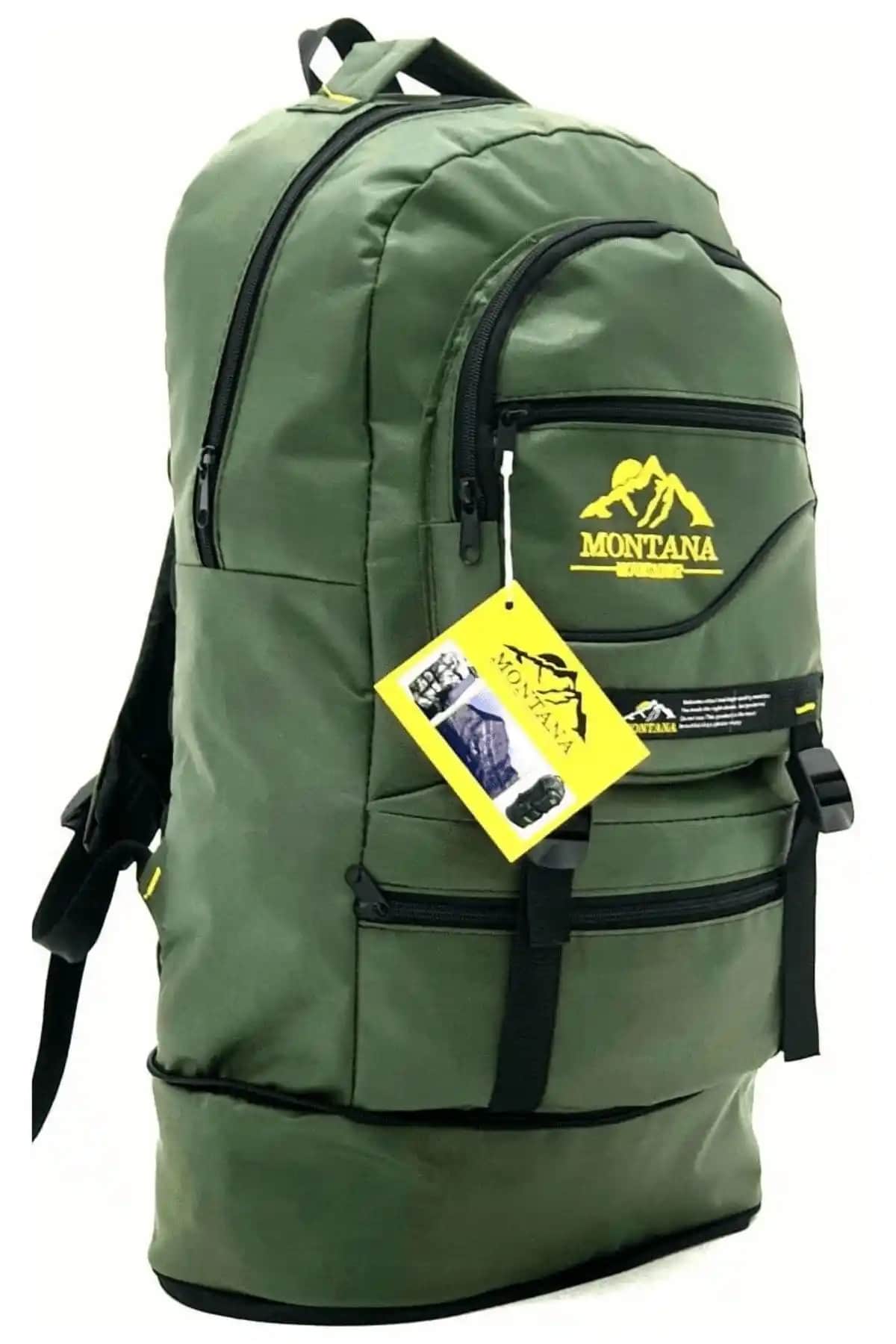 Montana Mountainer 55+10 Litre Siyah Su Geçirmez Çok Gözlü Dağcı ve Seyahat Sırt Çantası