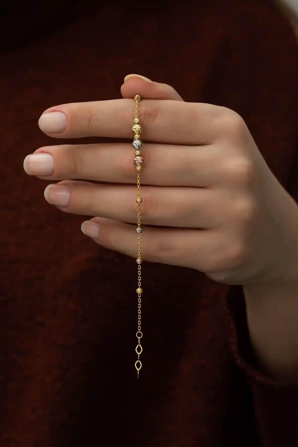 NEREZE Kadın 925 Ayar Minik Toplu Renkli Dorika Güçmüş Bileklik Şıklık ve Dayanıklılık Sunar