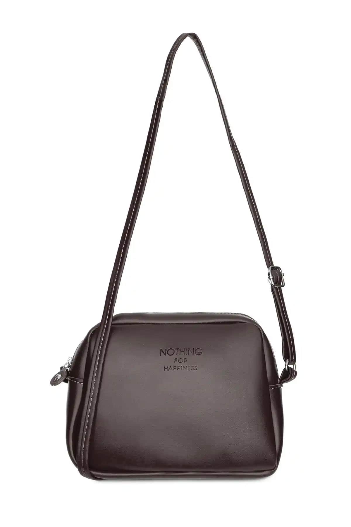 Nothing Kadın Mini Urban Çapraz Askılı Fermuarlı Vegan Deri Çanta