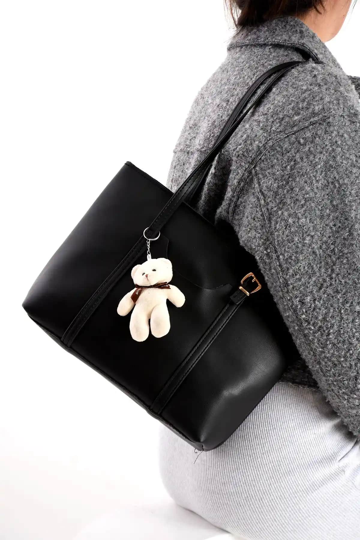 NWR BAGS Siyah Kadın Omuz ve Kol Çantası Günlük Kullanım İçin Modern ve Sürdürülebilir Tasarım