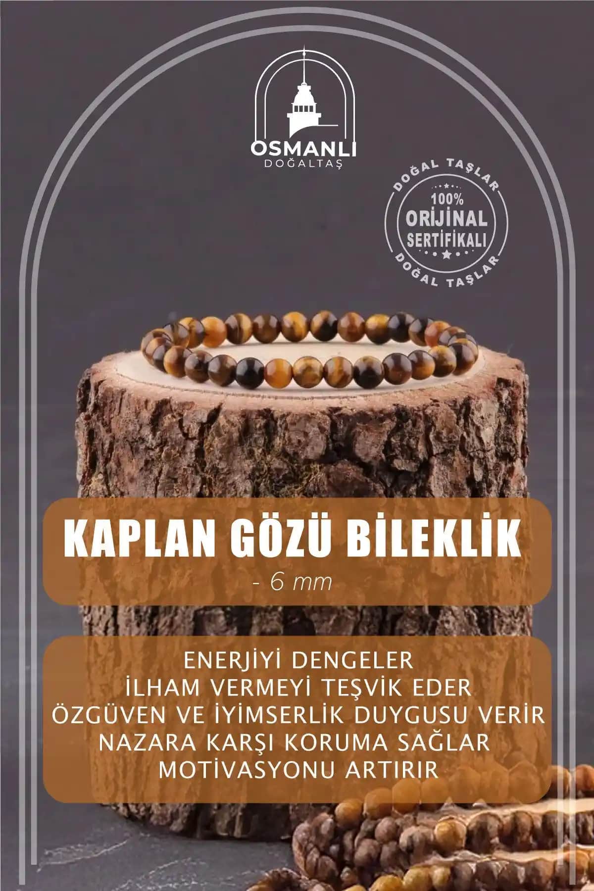 Osmanlı Doğal Taş Sertifikalı Kaplan Gözü Bileklik: Güç ve Estetiğin Buluşması