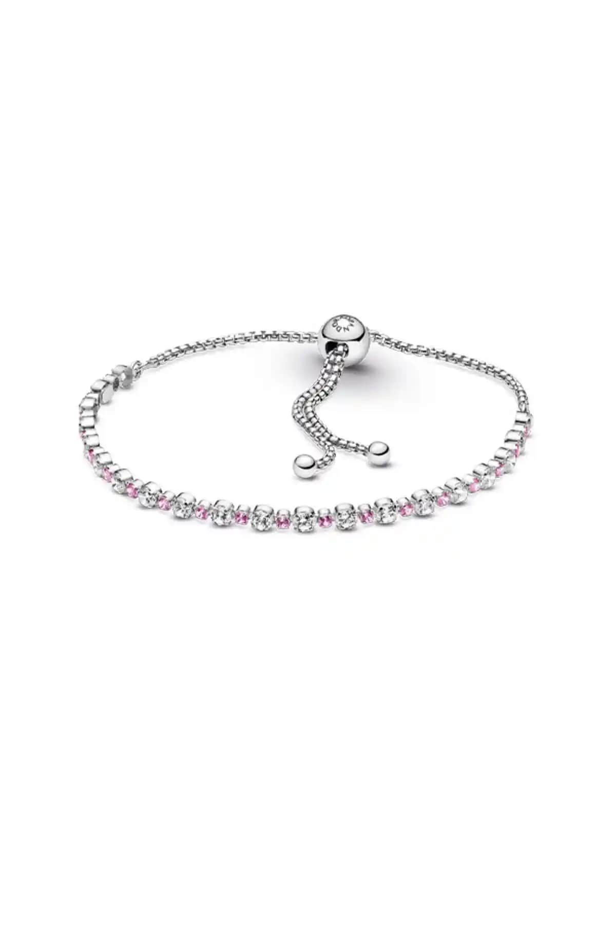 Pandora Işıltılı Zarafet Pembe ve Beyaz Bilezik: Şıklık ve Zarafetin İkonu