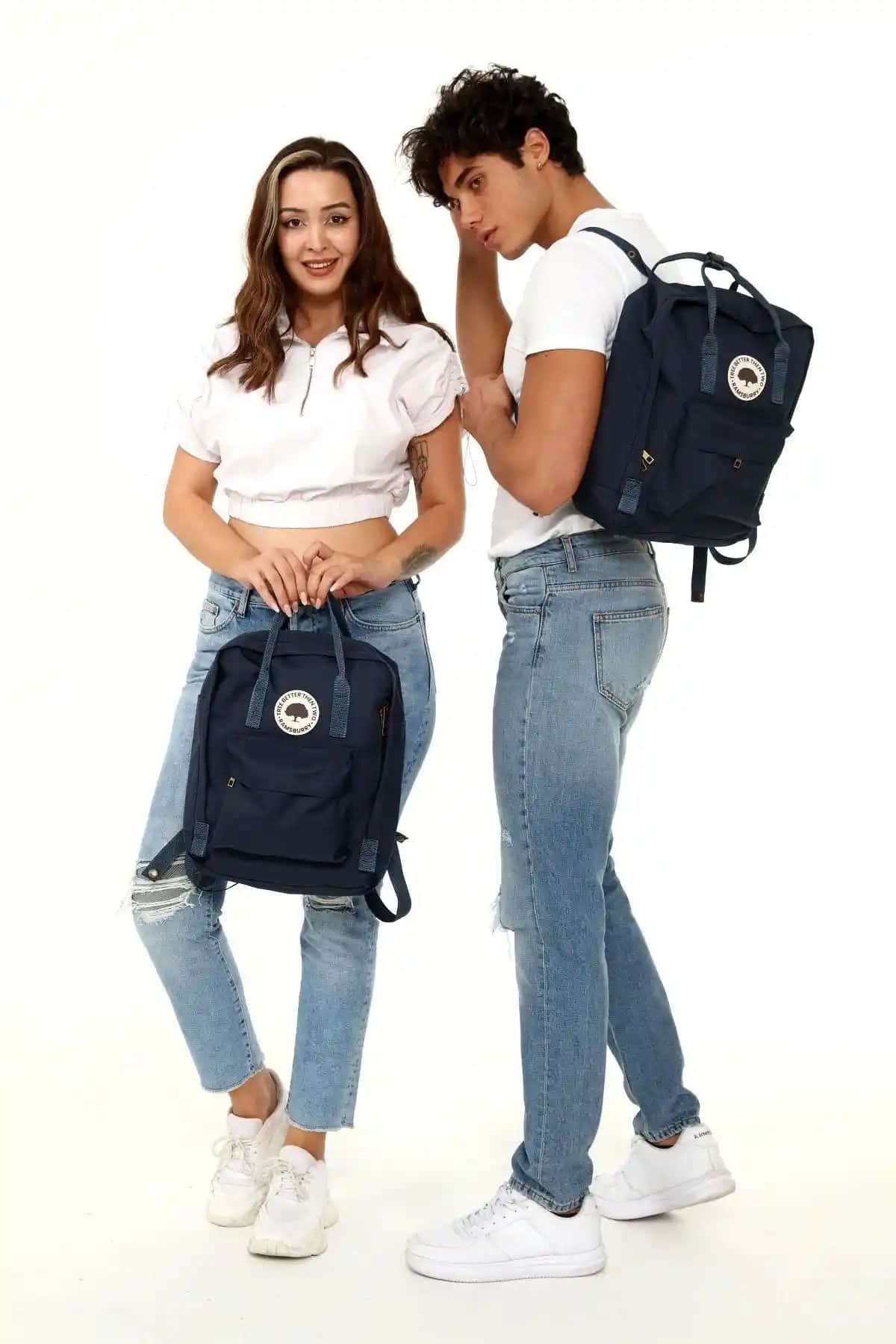 Ramsburry Unisex Lacivert Okul Çantası Günlük Kullanım İçin Dayanıklı ve Şık Tasarım