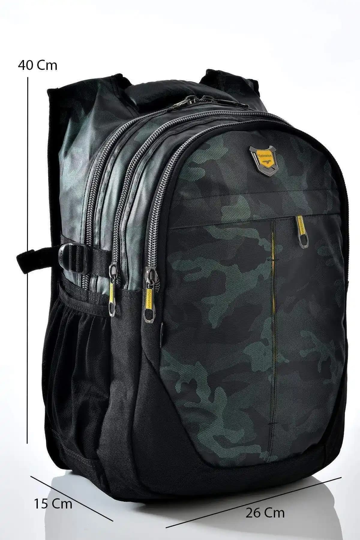 Relaxion 2235 Kamuflaj Desenli Okul Sırt Çantası Haki - Dayanıklı ve Şık Tasarım
