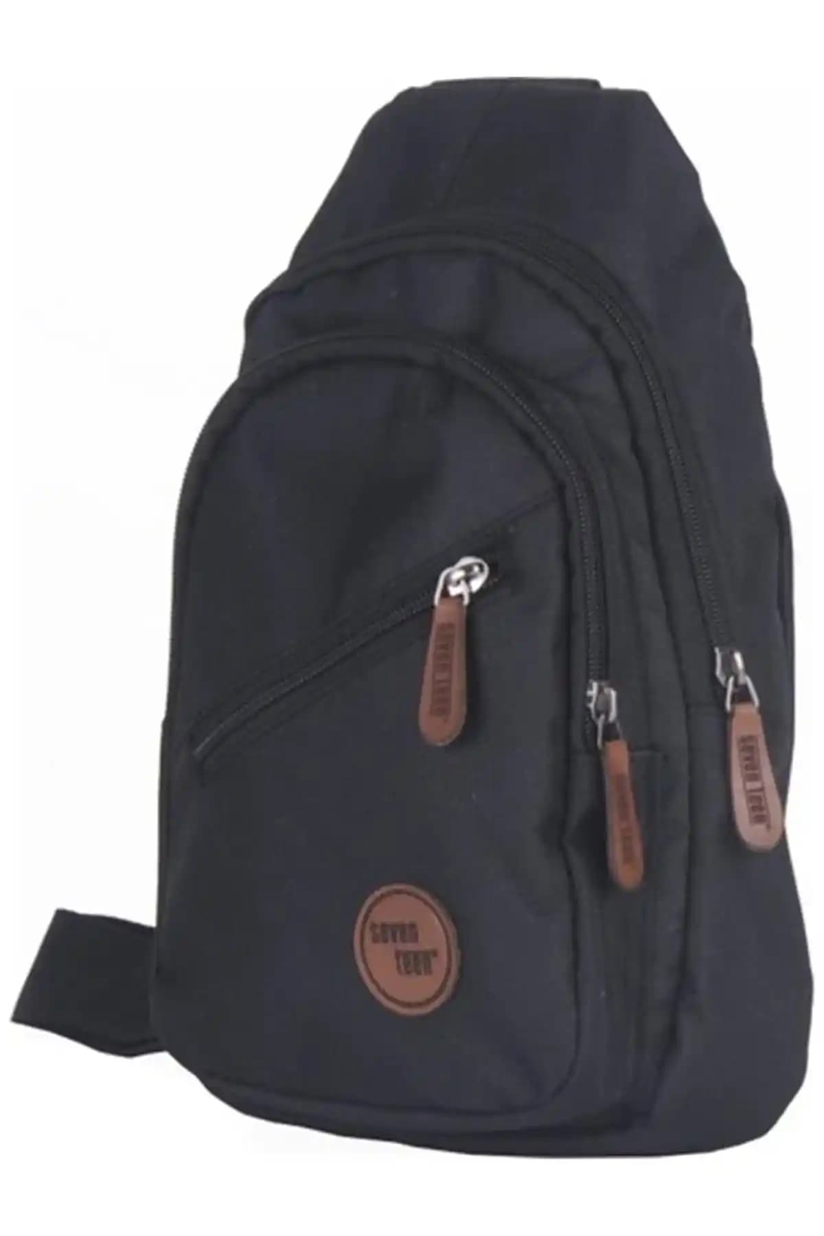 SEVENTEEN Kumaş Çapraz Sırt ve Omuz Çantası Siyah Günlük Kullanım İçin Uygun