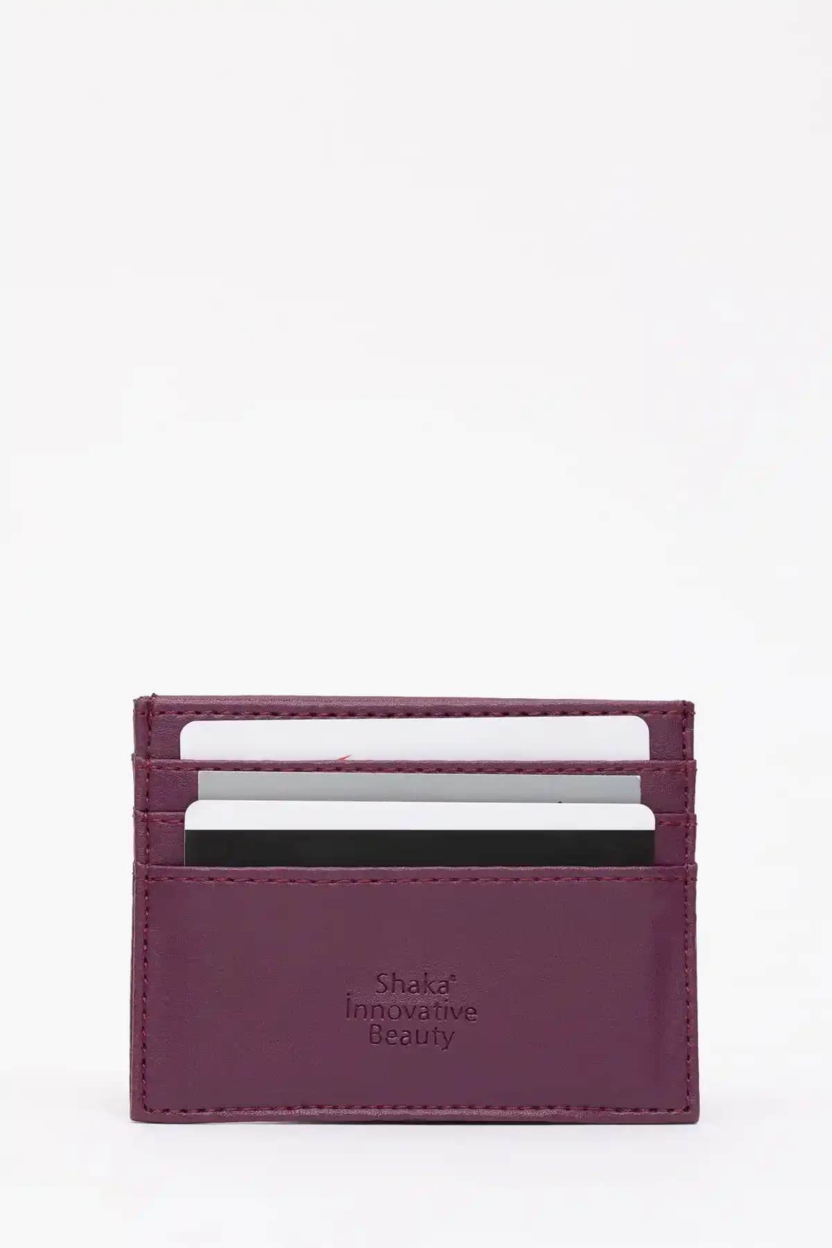 Shaka SHK68 Unisex Suni Deri İnce Kartlık ve Para Bölmeli Cüzdan