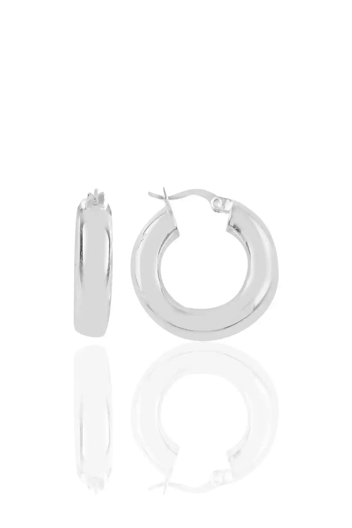 Söğütlü Silver 20 mm Büyük Boy Kalın Gümüş Halka Küpe Şık ve Dayanıklı Tasarım
