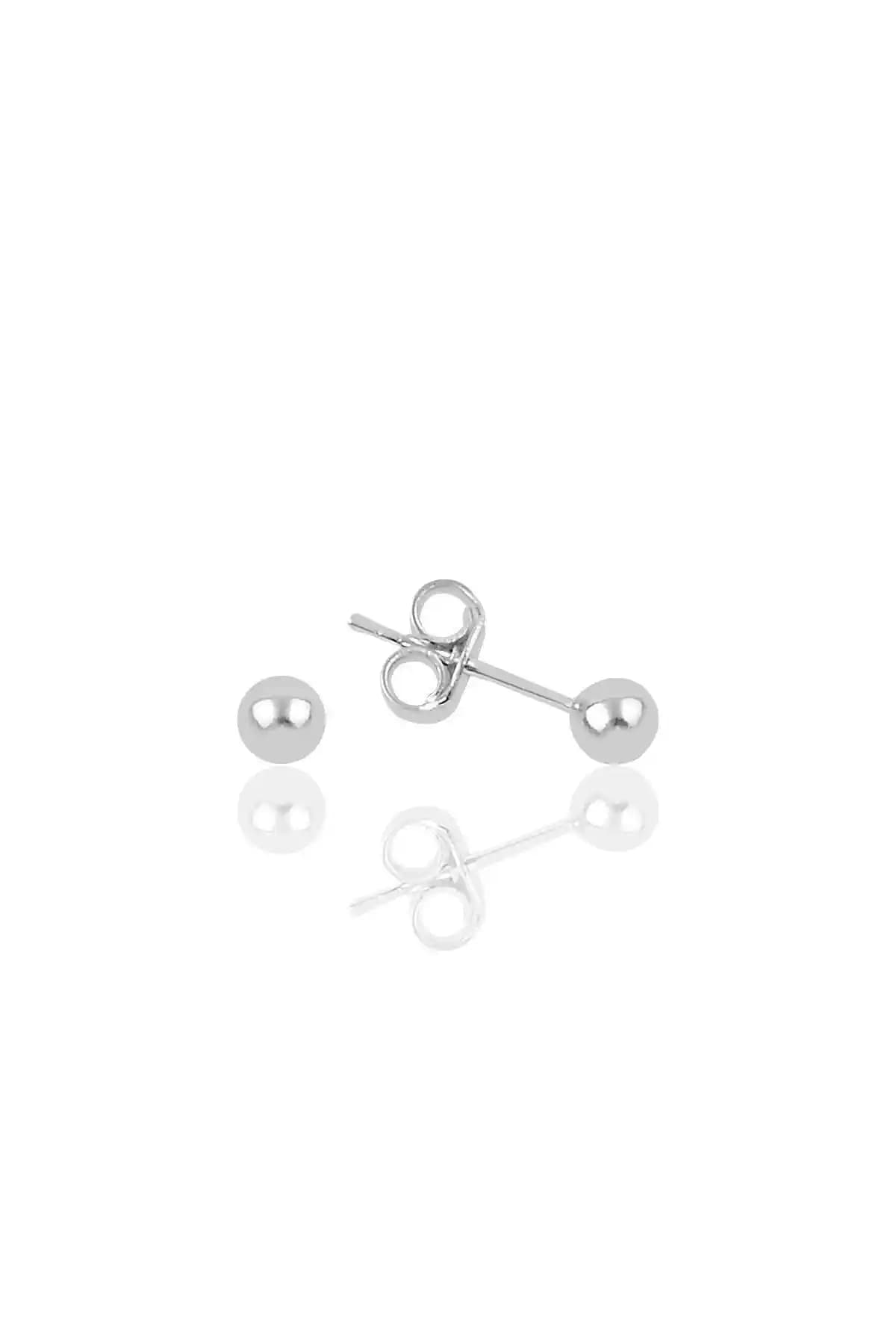 Söğütlü Silver 925 Ayar Gümüş Top Küpe 4 mm Zarif ve Dayanıklı Takı Seçeneği