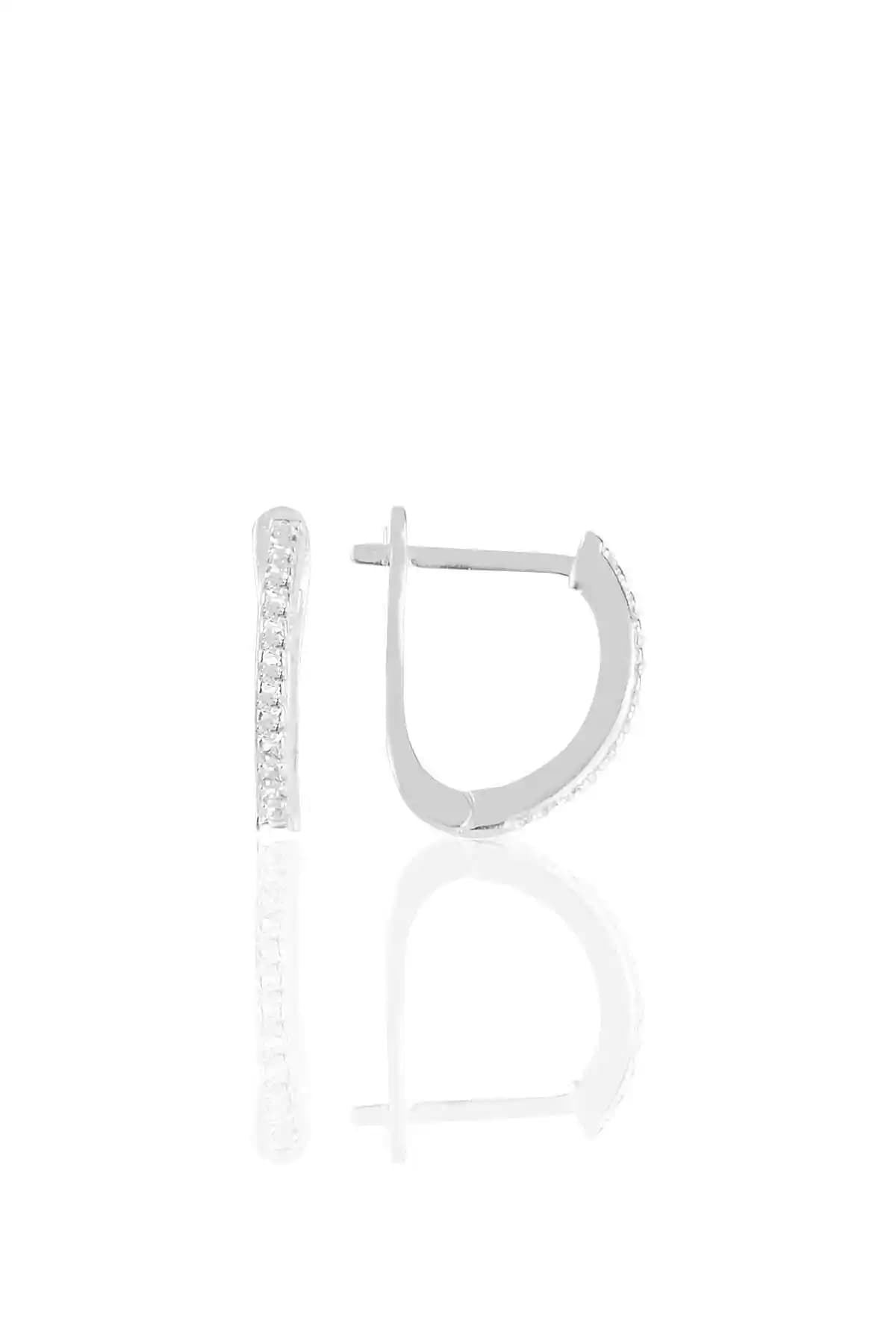 Söğütlü Silver Gümüş Zirkon Sıra Taşlı Klipsli J Küpe - Şıklık ve Dayanıklılık Bir Arada