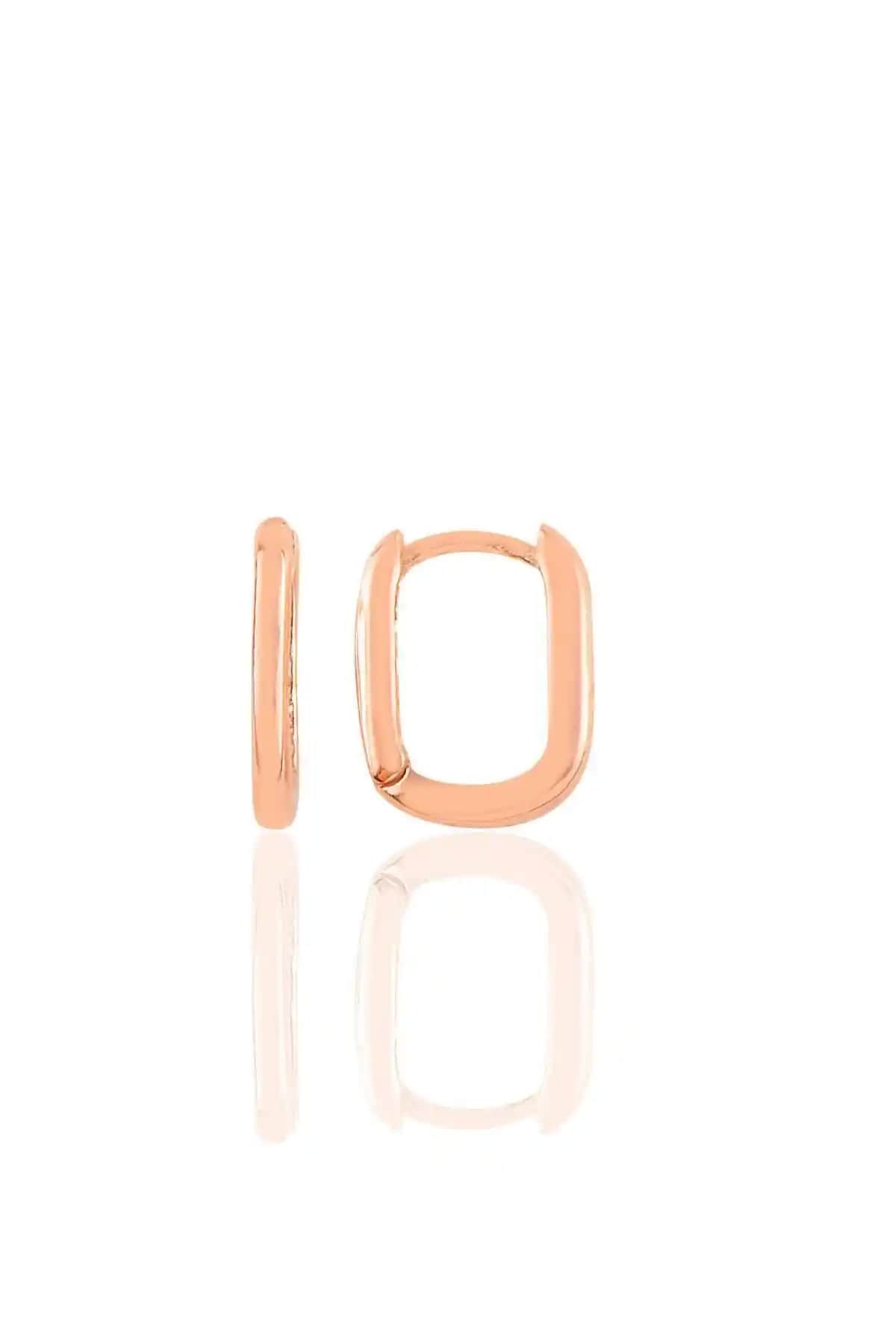 Söğütlü Silver Rose Sade U Modeli Gümüş Küpe Şık ve Minimal Tasarım