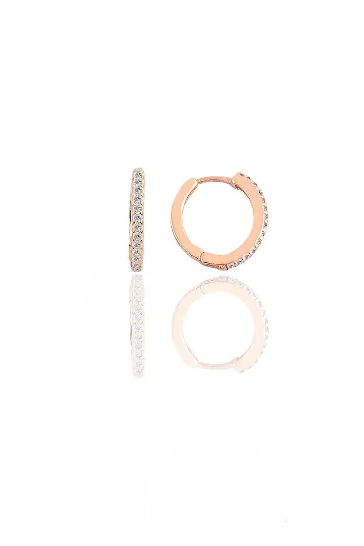 Söğütlü Silver Rose Zirkon Taşlı 12 Mm Halka Küpe | Şık ve Dayanıklı Takı Seçeneği