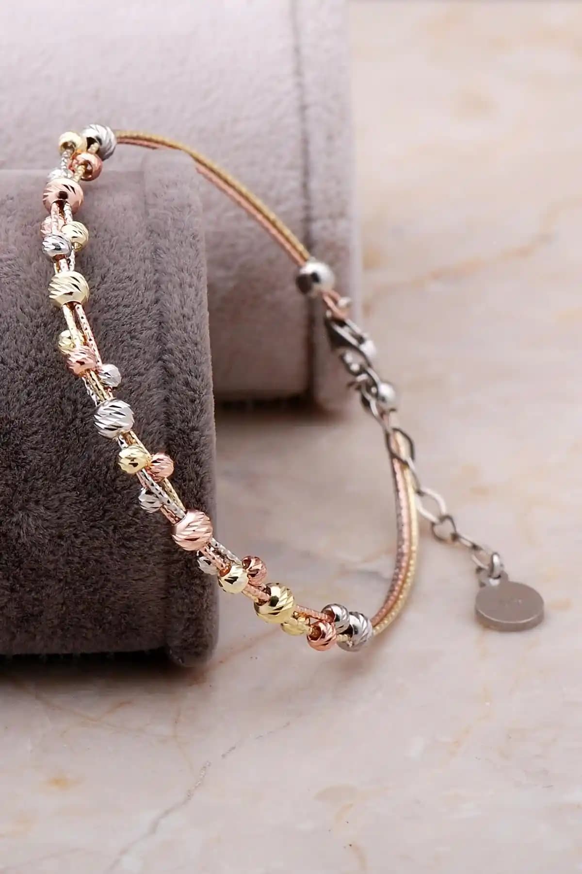 Sümer Telkari Dorissa Rose Altın Yalnız Zlı Güçlü Bilezik İnce Tasarım ve Dayanıklılık