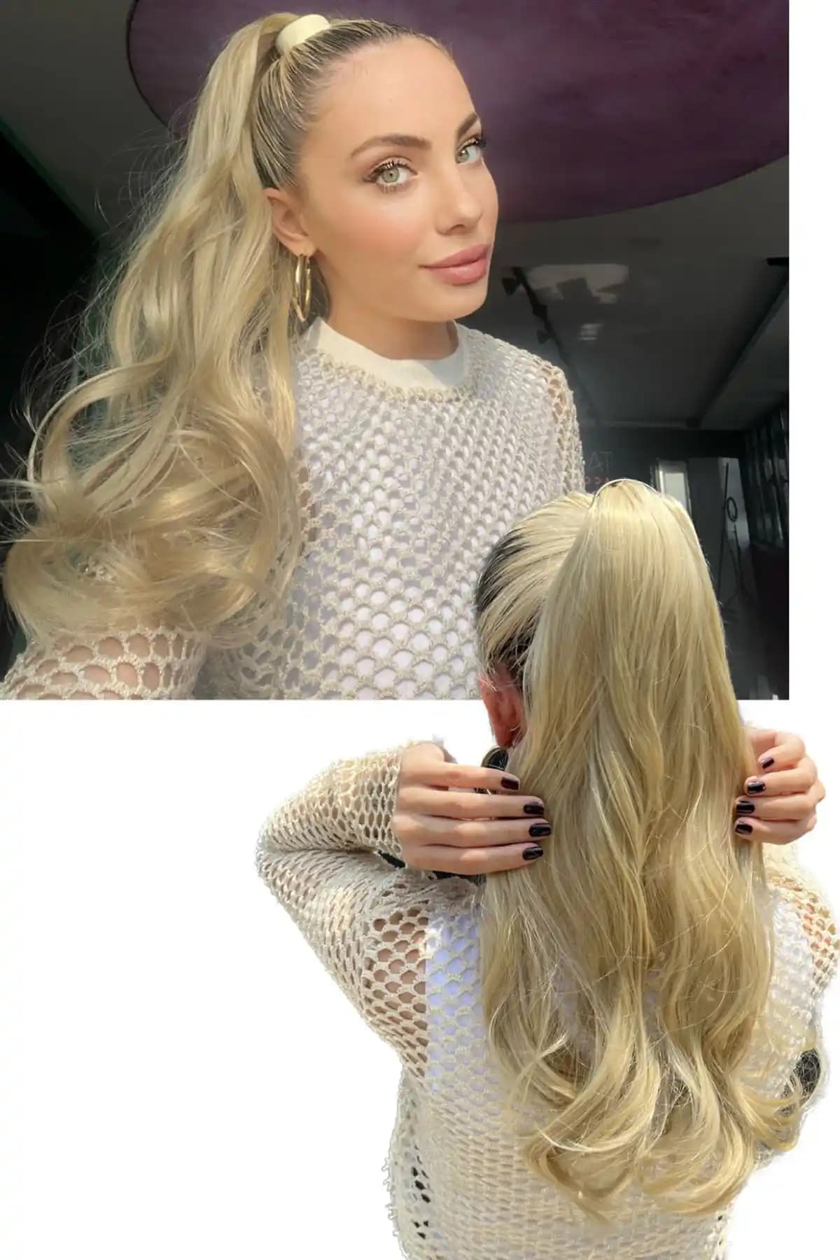 Takıştır Küllü Sarı Dalgalı At Kuyruğu Saç Aksesuarı Günlük ve Şık Kullanım İçin