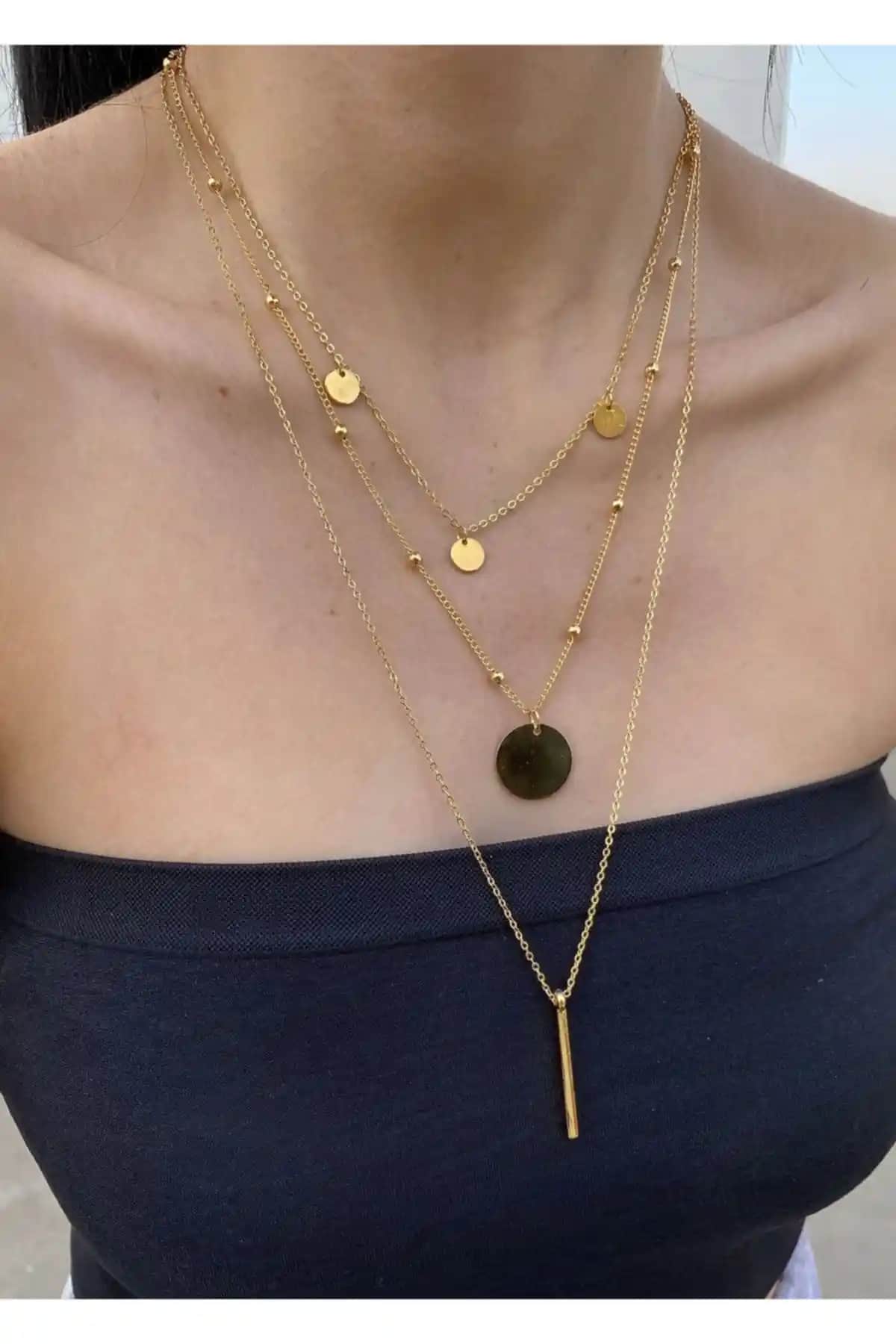 Takıtarzım 3'lü Pull Kombin Kolye: Şık ve Dayanıklı Çok Renkli Takı Seçeneği