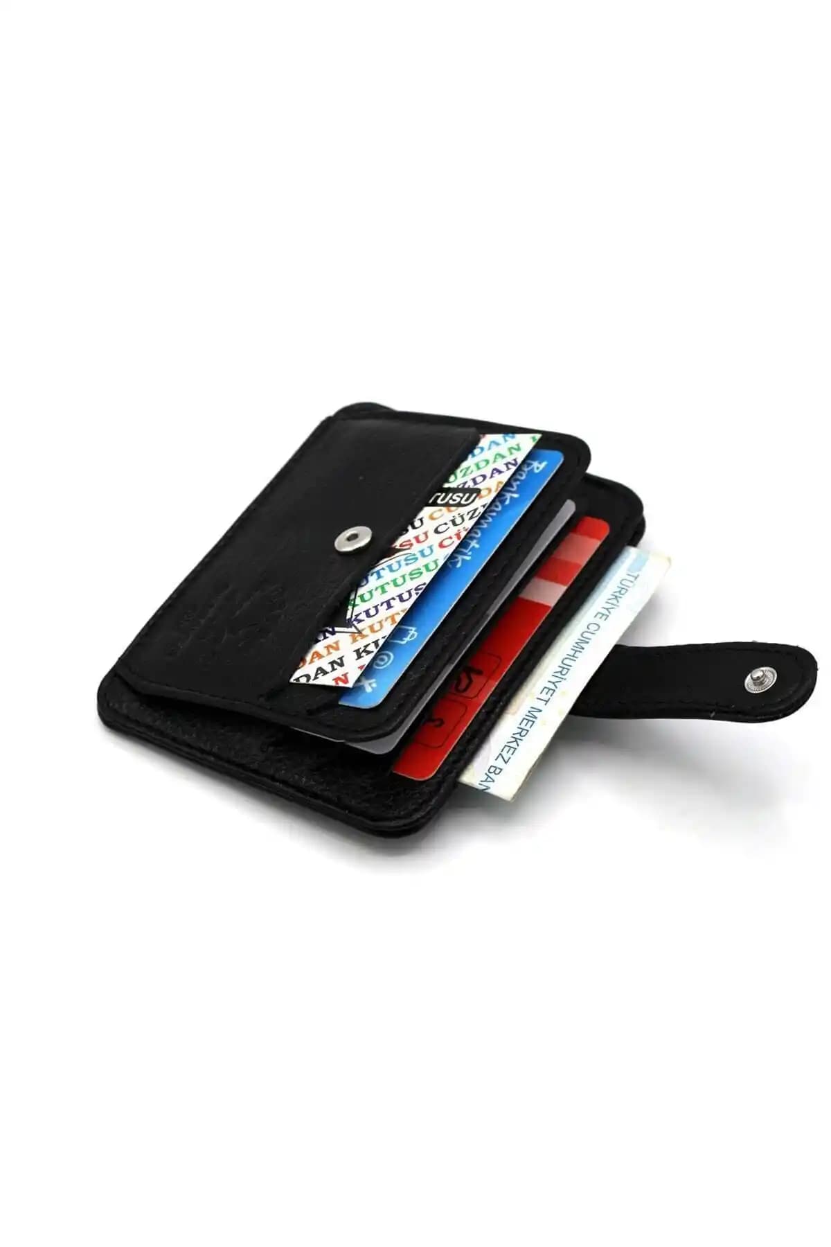 Westpolo Siyah Hakiki Deri Unisex Kartlık Günlük Kullanım İçin Şık ve Dayanıklı