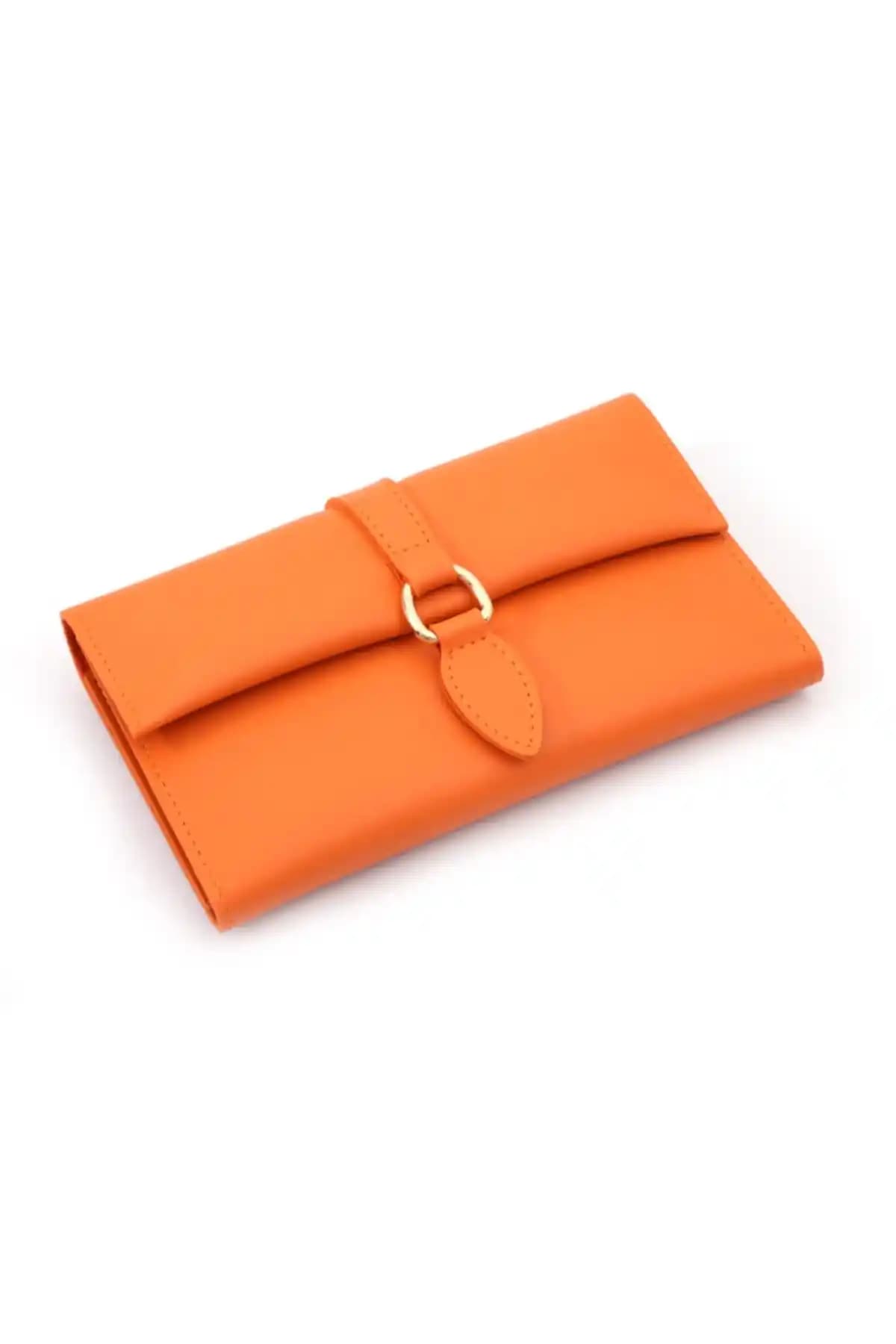 Womancraft Organik Yüksek Derili Turuncu Kadın Cüzdanı Şık ve Dayanıklı Tasarım