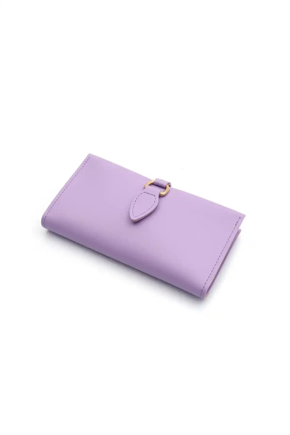 Womancraft Unisex Mor Suni Deri Cüzdan Dayanıklı ve Şık Tasarım