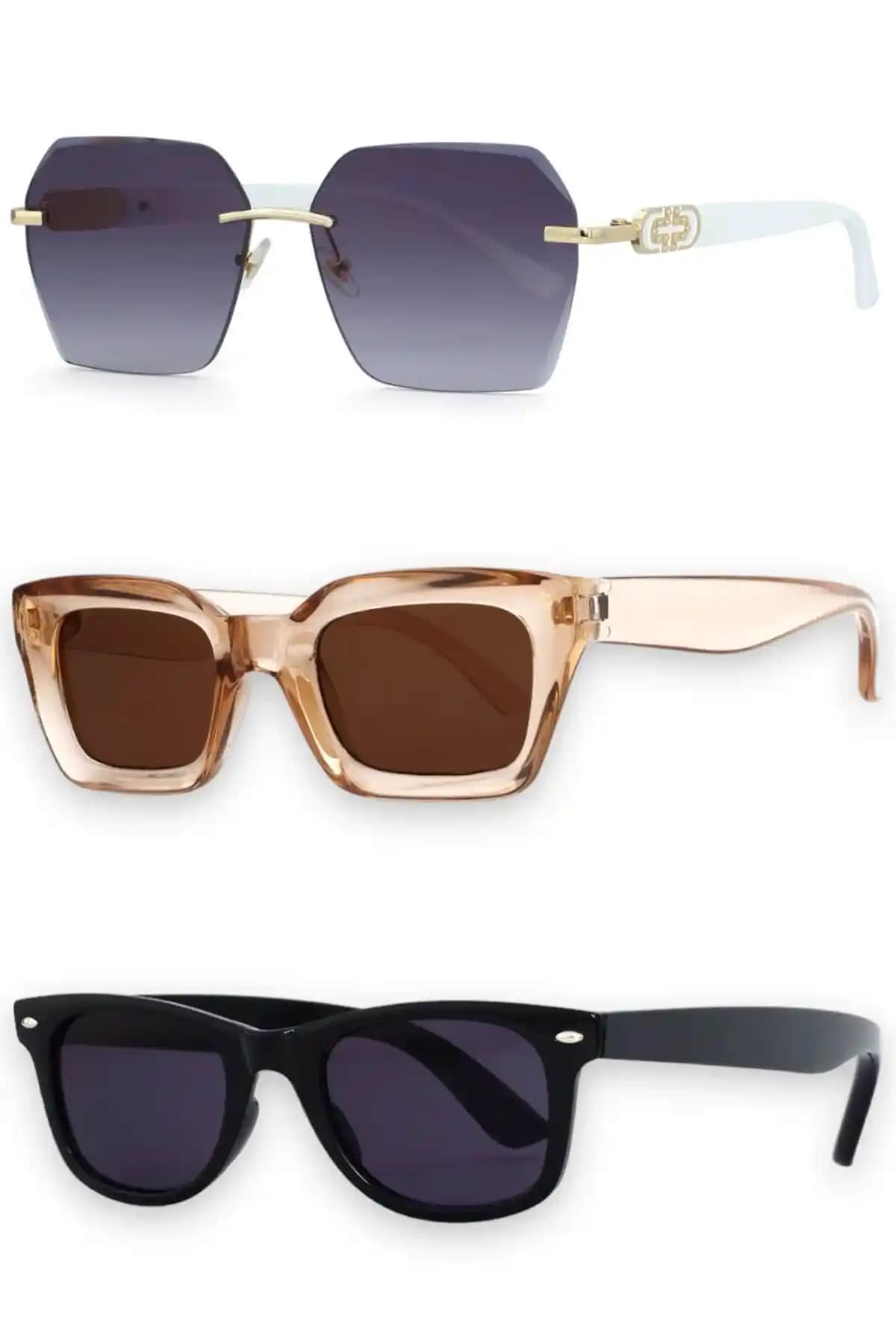 Zzla Süper 3’lü Kadın Siyah Güneş Gözlüğü Seti Modern ve Dayanıklı Tasarım