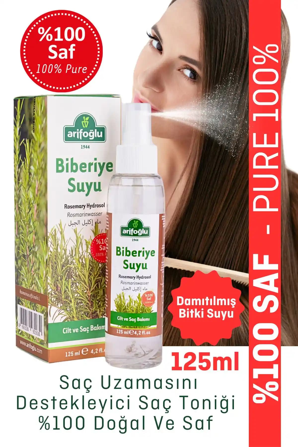 Arifoğlu ve Bade Natural Biberiye Suyu Karşılaştırması Saç Sağlığı Üzerine Etkileri