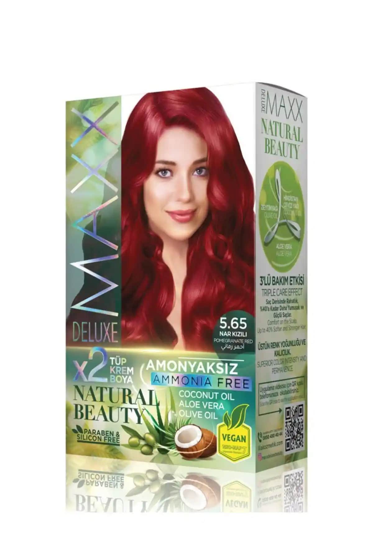 MAXX DELUXE 5.65 Nar Kızılı ve 8.45 Tarçın Bakır Amonyaksız Saç Boyası Karşılaştırması