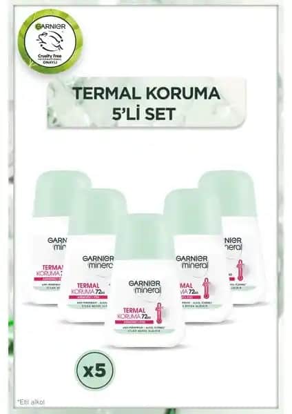 Garnier 5'li Mineral Termal Koruma Roll-On Deodorant Seti ile Ferahlık ve Koruma