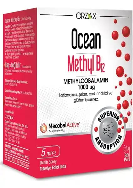 Orzax Ocean Methyl B12: Kolay Kullanımla Enerjinizi Artırın ve Sağlığınızı Koruyun