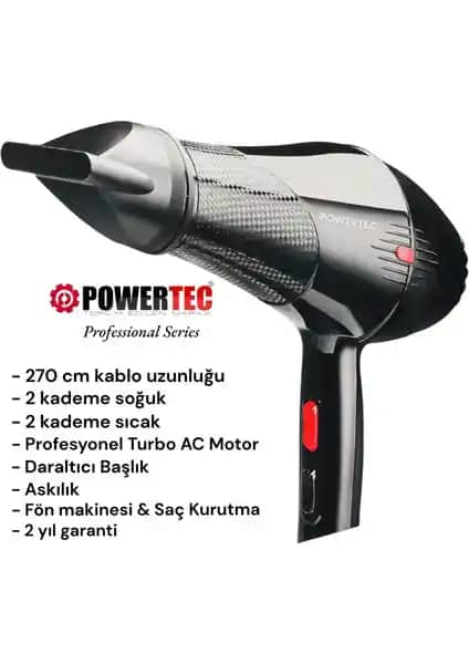 Powertec TR-701: Yüksek Performans ve Kullanım Kolaylığı Sunan Fön Makinesi